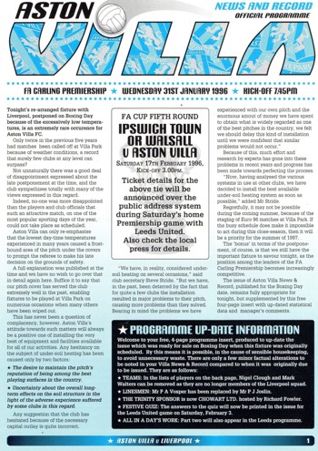 Match programme